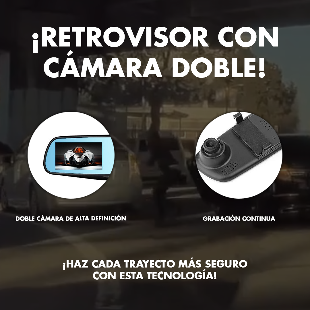 RETROVISOR CON CÁMARA DELANTERA Y TRASERA