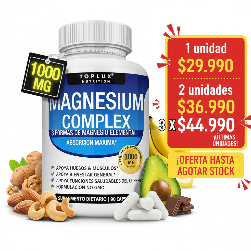 Magnesio Suplemento 8 Elemental 1000mg