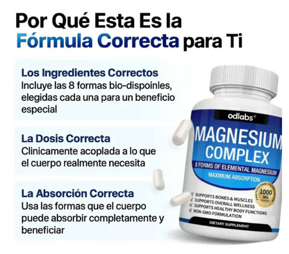 Magnesio Suplemento 8 Elemental 1000mg