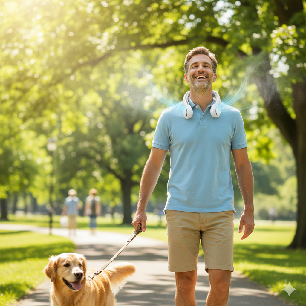 FreshFlow™ Air – Ventilador de Cuello Portátil USB Recargable