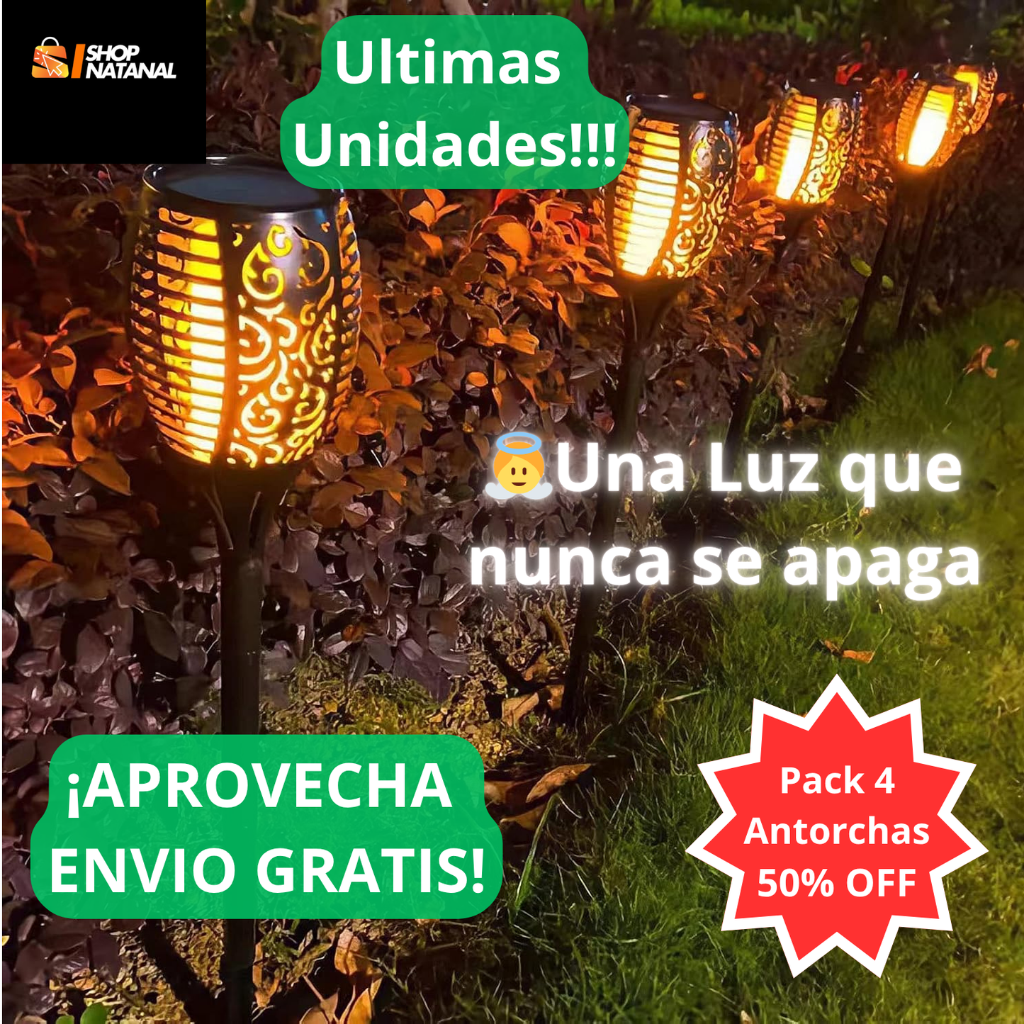 🔥Pack de 4 Antorchas Solares🔥